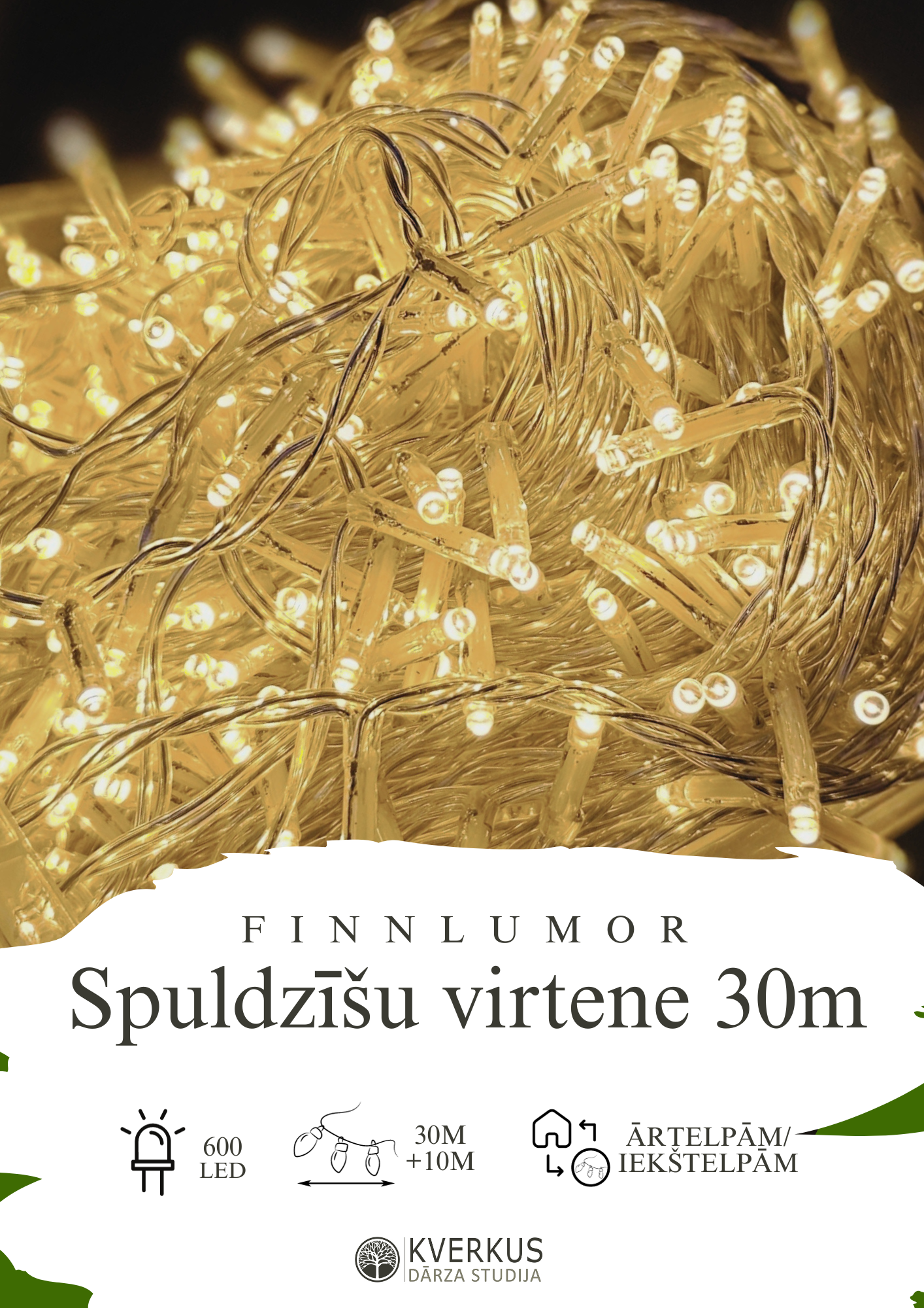 LED Spuldzīšu virtene 30 metri