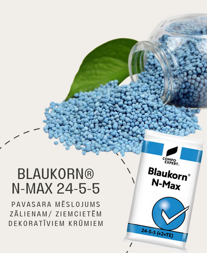 Blaukorn®  N-Max 24-5-5 mēslojums pavasarī zālienam