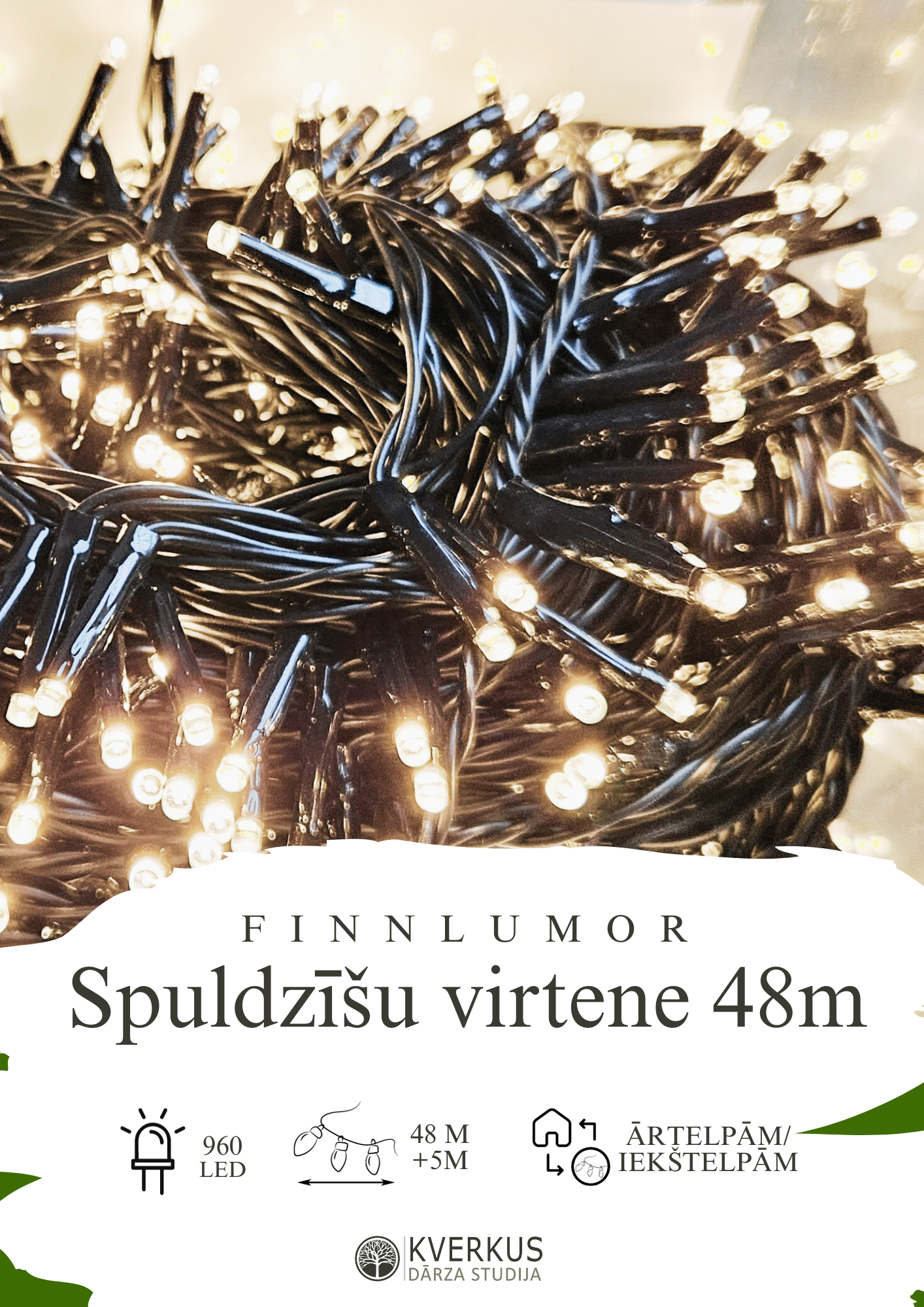 LED Spuldzīšu virtene 48 metri